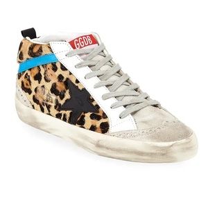 Golden Goose Mid Star Leopard Pony Black Star 37